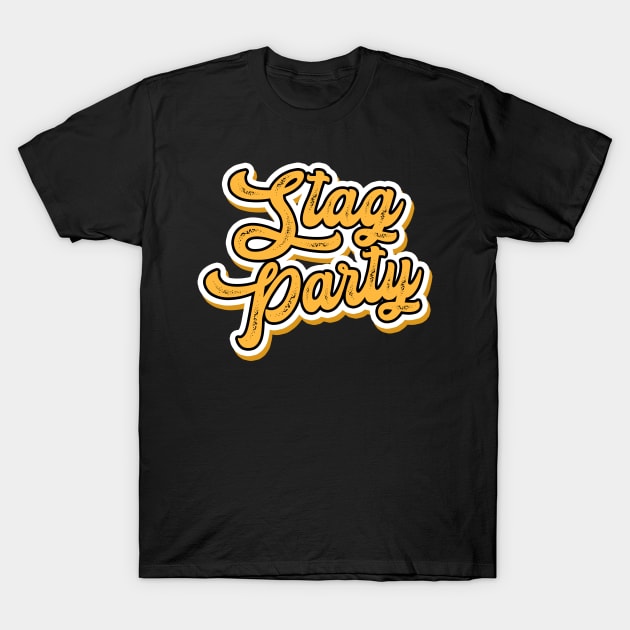 Stag Party Text T-Shirt by Imutobi